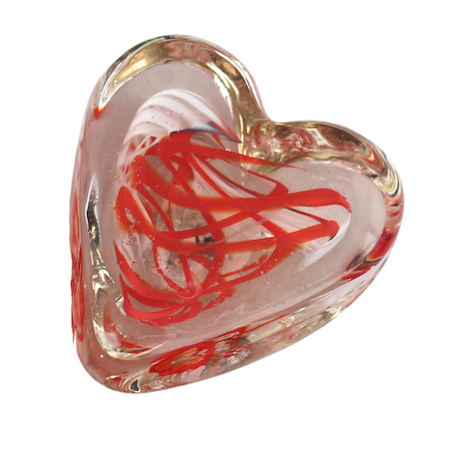 Click to view detail for DB-863 Paperweight Red Cane Heart $52